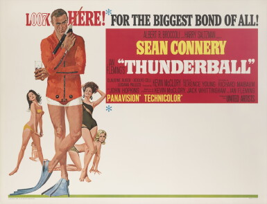 View full screen - View 1 of Lot 85. Thunderball (1965), 'Look Here!' subway poster, US.
