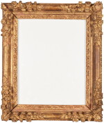 A Louis XIII-XIV carved giltwood flower corner frame