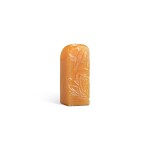 A Shoushan yellow soapstone ‘geese and reeds’ seal, 20th century | 二十世紀 黃壽山蘆雁印