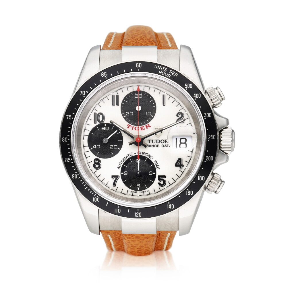 View full screen - View 1 of Lot 496. Reference M79260P Tiger Prince Date | A stainless steel automatic chronograph wristwatch with date, Circa 1997.