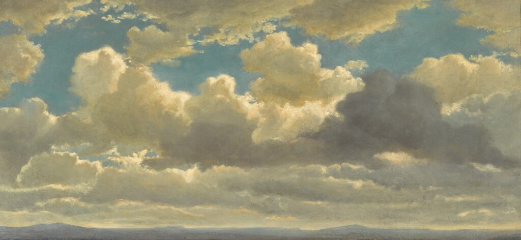 View full screen - View 1 of Lot 77. A study of clouds and distant hills.