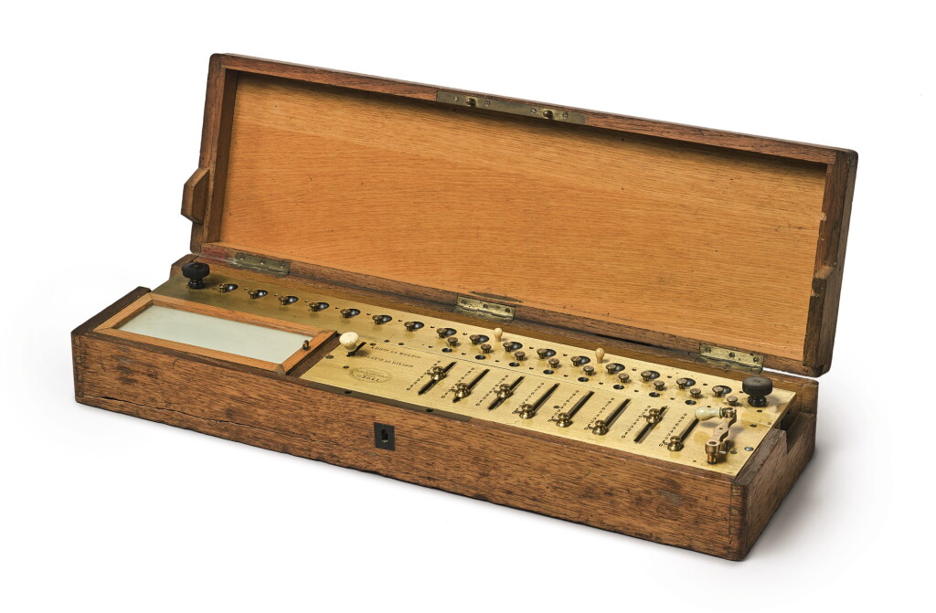 View full screen - View 1 of Lot 34. A THOMAS DE COLMAR ARITHMOMETER, FRENCH, CA 1880-1900.