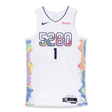 View full screen - View 1 of Lot 78. Michael Porter Jr. Denver Nuggets 2025 NBA Playoffs Western Conference Semifinals Game Worn City Edition Jersey | Game 6 | Matched to 2 Playoff Games | 1 Regular Season Game | Double-Double .