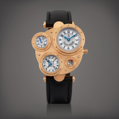 View full screen - View 1 of Lot 2270. Antiqua | A pink gold perpetual calendar wristwatch with leap year indication, Circa 2006 | Vianney Halter | ANTIQUA | 粉紅金萬年曆腕錶,備閏年顯示,約2006年製.