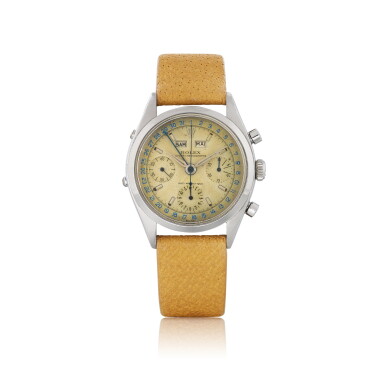 View full screen - View 1 of Lot 251. ROLEX | 'JEAN-CLAUDE KILLY' DATO-COMPAX, REF 6236 STAINLESS STEEL TRIPLE CALENDAR CHRONOGRAPH WRISTWATCH CIRCA 1958.