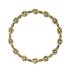 Collier or, perles fines et émail