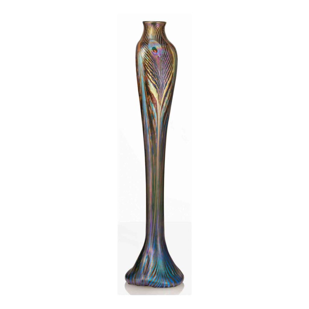 View full screen - View 1 of Lot 9. "Peacock" Vase.