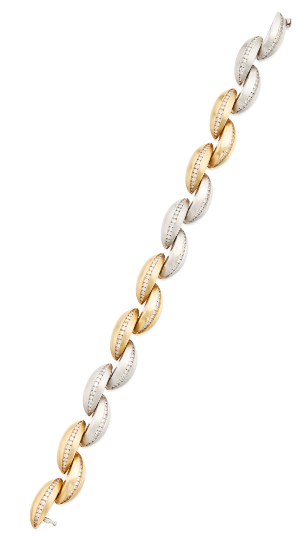 View full screen - View 1 of Lot 19. TWO-COLOR GOLD AND DIAMOND BRACELET, TIFFANY & CO..