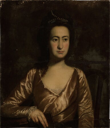 View full screen - View 1 of Lot 74. Portrait of a lady, half length, said to be Mrs. Robyns of Cornwall.