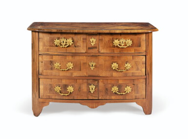 View full screen - View 1 of Lot 39. A LOUIS XIV ROSEWOOD VENEERED COMMODE | COMMODE EN PLACAGE DE PALISSANDRE D'ÉPOQUE LOUIS XIV.