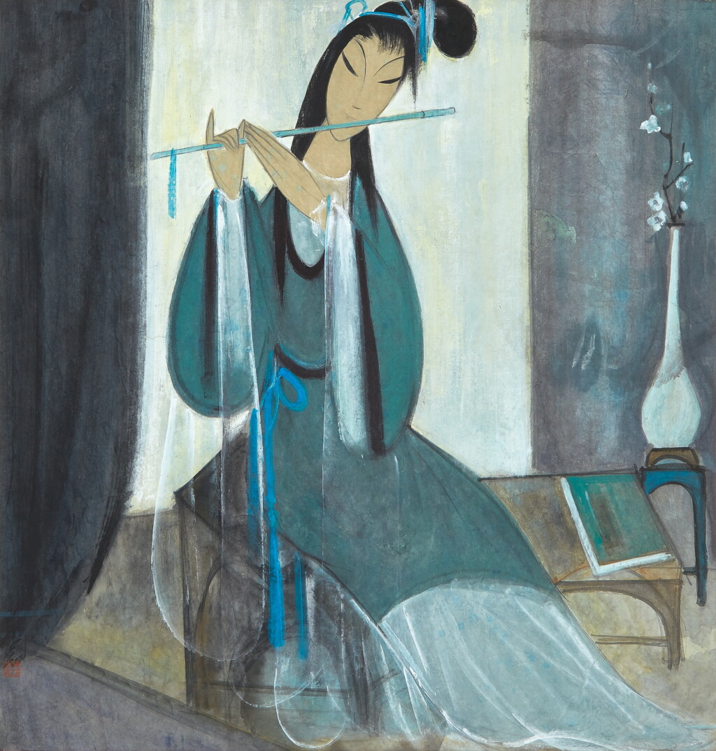View full screen - View 1 of Lot 3156. 林風眠 玉笛清音 | Lin Fengmian, Resonance of the Jade Flute.