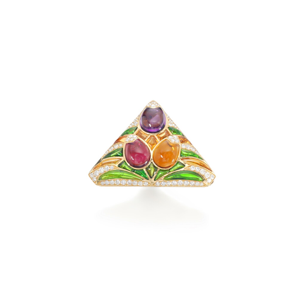 View full screen - View 1 of Lot 97. Gem set and diamond brooch.