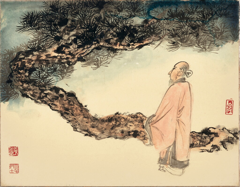View full screen - View 1 of Lot 6004. 張大千 松下高士 | Zhang Daqian, Scholar under Pine.