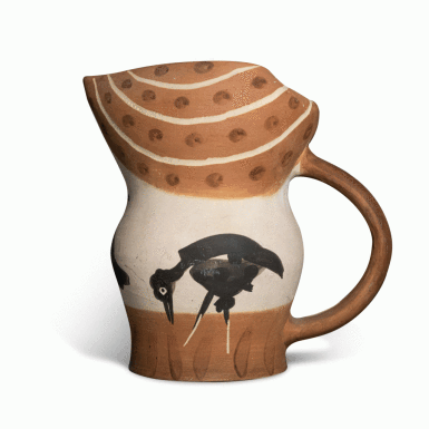 View full screen - View 1 of Lot 21. Pichet gothique aux oiseaux (Alain Ramié 187).