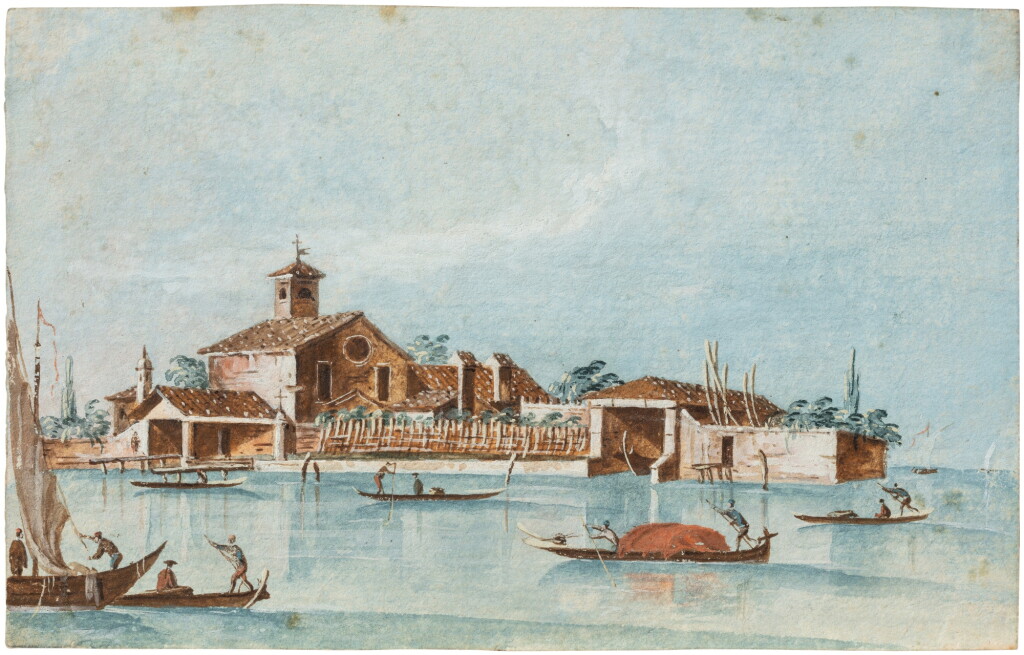 View full screen - View 1 of Lot 105. Three Views of Venice: A) San Giacomo in Paludo B) Lazzaretto Nuovo C) Beata Vergine della Grazie.