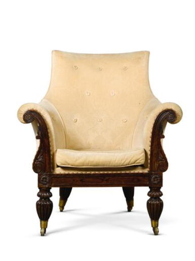View full screen - View 1 of Lot 6. A Regency simulated rosewood tub armchair, circa 1820.