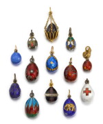 A Fabergé gold and enamel egg pendant, workmaster Karl Bok, St Petersburg, late-19th century/early-20th century