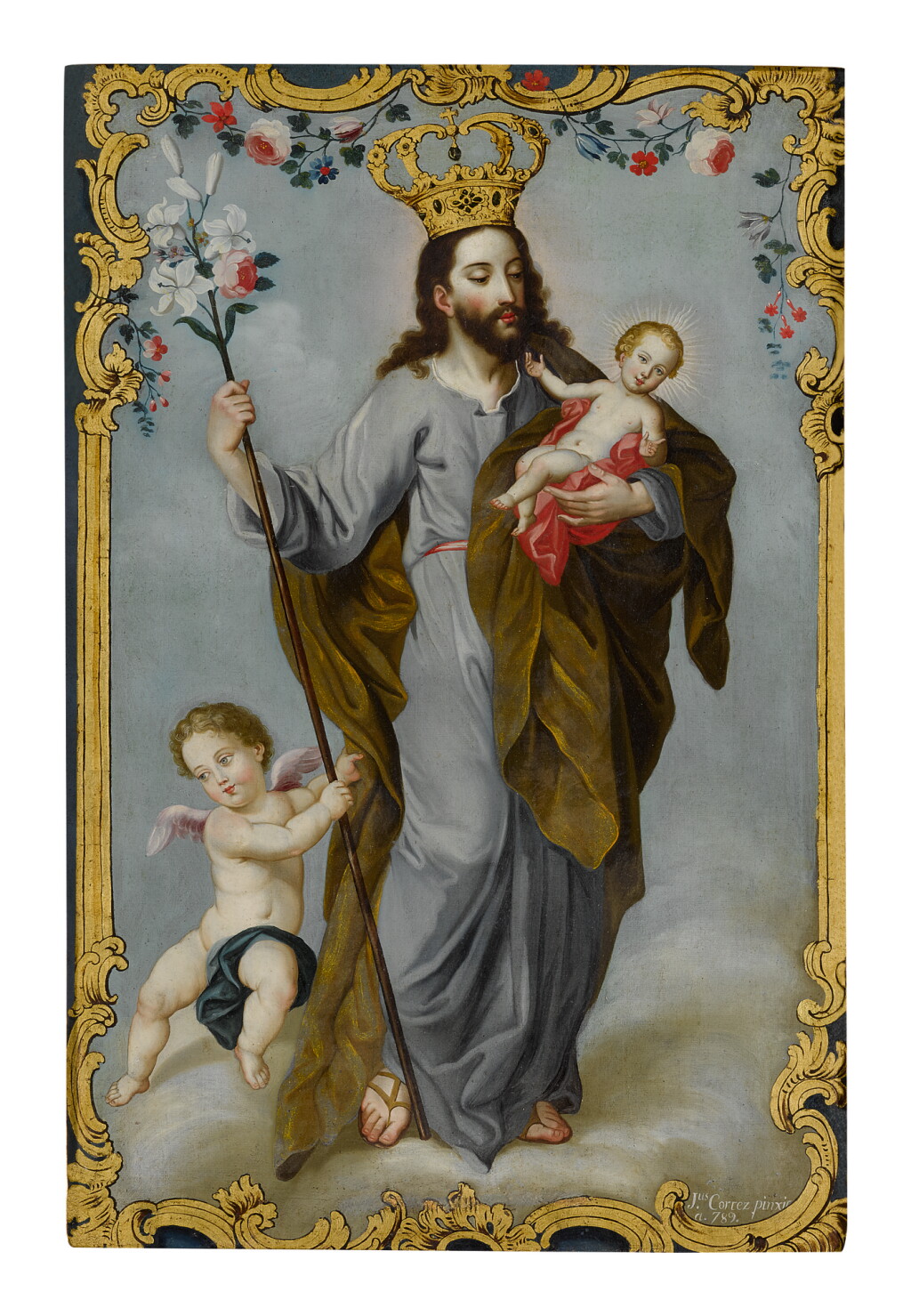 View full screen - View 1 of Lot 1026. JOSÉ CORTEZ DE ALCOCER | SAINT JOSEPH AND CHILD.