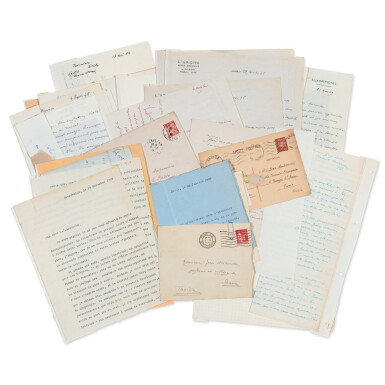 View full screen - View 1 of Lot 62. 80 lettres, la plupart autographes, à Jean Amrouche. 1928-1950. Superbe correspondance littéraire et amicale couvrant presque trois décennies..