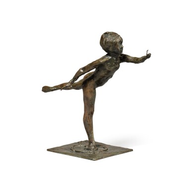 View full screen - View 1 of Lot 549. Danseuse, arabesque ouverte sur la jambe droite, bras gauche en avant, première étude.