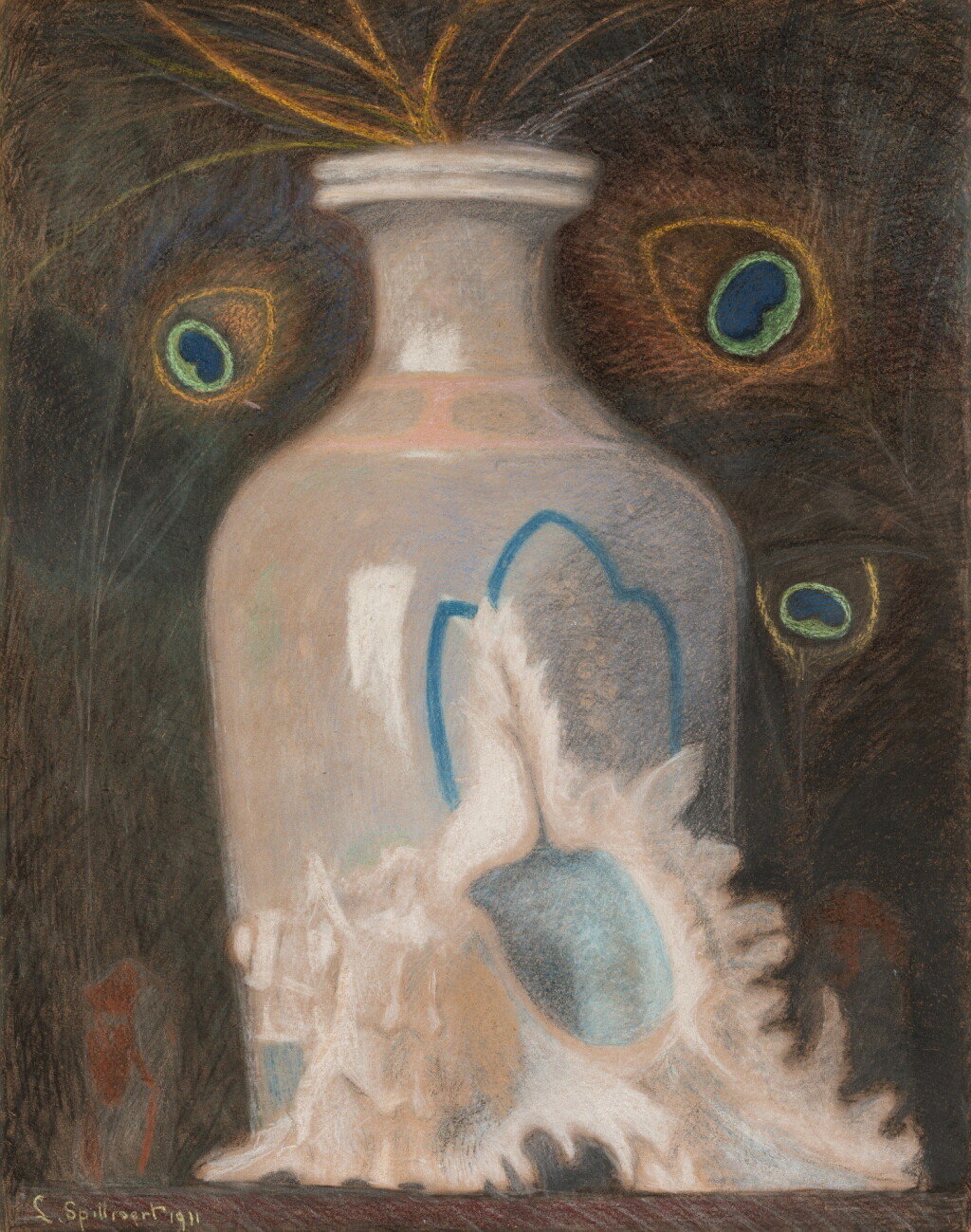 Voir en plein écran - Voir 1 du lot 110. LÉON SPILLIAERT | VASE ET COQUILLAGE.