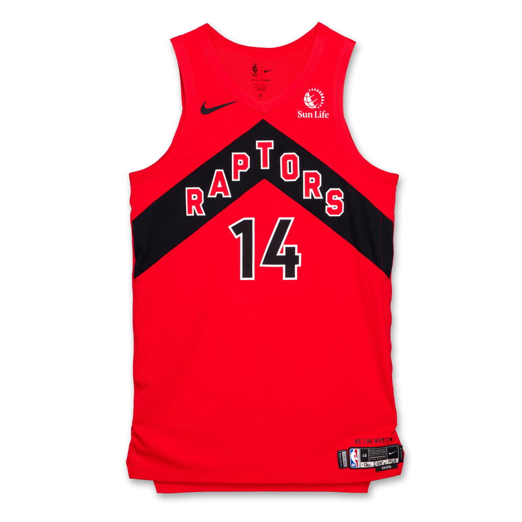 View full screen - View 1 of Lot 250. Ja'Kobe Walter Toronto Raptors 2024-2025 Game Worn Icon Edition Jersey .