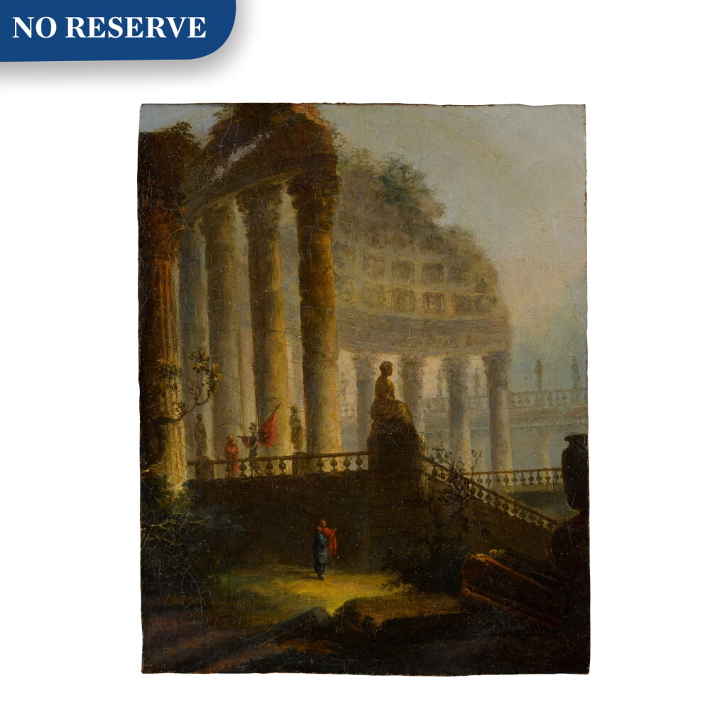 View full screen - View 1 of Lot 78. A view among ruins with figures.