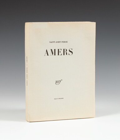 View full screen - View 1 of Lot 272. SAINT-JOHN PERSE. Amers. 1957. Édition originale. 1/35 premiers exemplaires sur vélin. .