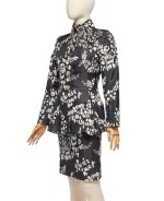 Devoré Black and White Silk Cocktail Ensemble