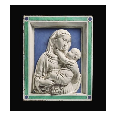 View full screen - View 1 of Lot 2. Relief of the Madonna and child, c1450 .