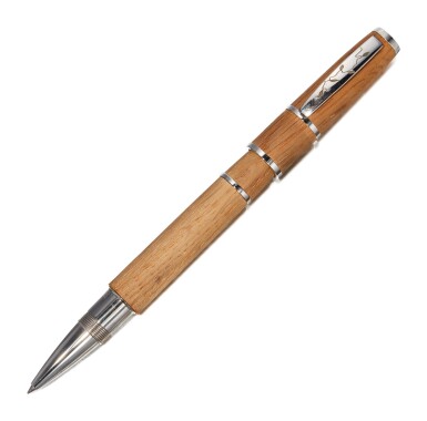 View full screen - View 1 of Lot 106. OMAS | A LIMITED EDITION OAK AND STERLING PLATED ROLLERBALL PEN, CIRCA 2004.