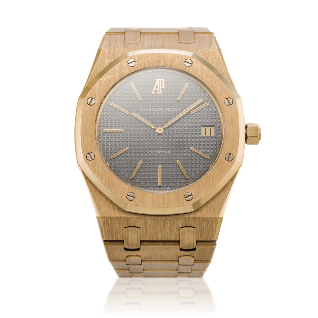 View full screen - View 1 of Lot 229. Reference 14802BA Royal Oak Jubilee | A limited edition yellow gold automatic wristwatch with date and bracelet, Circa 1992.