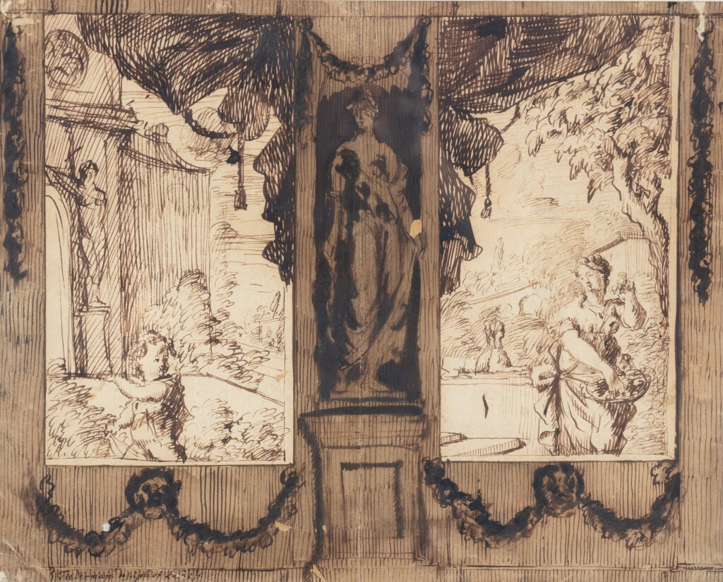View full screen - View 1 of Lot 27. Attributed to Philip Tideman, Study for an allegorical composition | Attribué à Philip Tideman, Etude pour une composition allégorique.