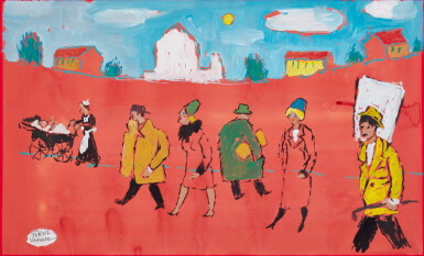 View full screen - View 1 of Lot 92. Nurse et promeneurs dans un parc.