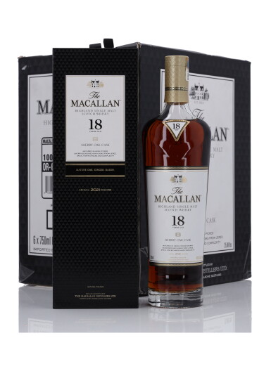 View full screen - View 1 of Lot 55. The Macallan 18 Year Old Sherry Oak 43.0 abv NV (6 Bottles 75cl).