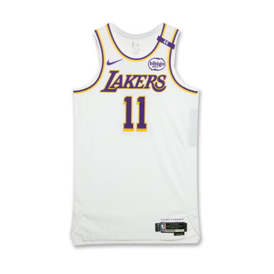 View full screen - View 1 of Lot 23. Jaxson Hayes Los Angeles Lakers 2025 NBA Playoffs Western Conference Round 1 Game Worn Association Edition Jersey | Game 1 .