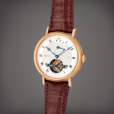 View full screen - View 1 of Lot 13. Reference 5317 | A pink gold tourbillon wristwatch with 5-days power reservation indication | Circa 2006 | 寶璣 | 型號5317 | 粉紅金陀飛輪腕錶備5日動力儲存顯示,製作年份約2006.
