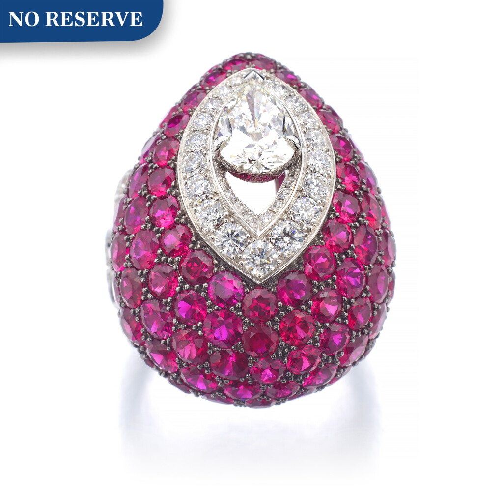 View full screen - View 1 of Lot 37. GRAFF | RUBY AND DIAMOND RING.