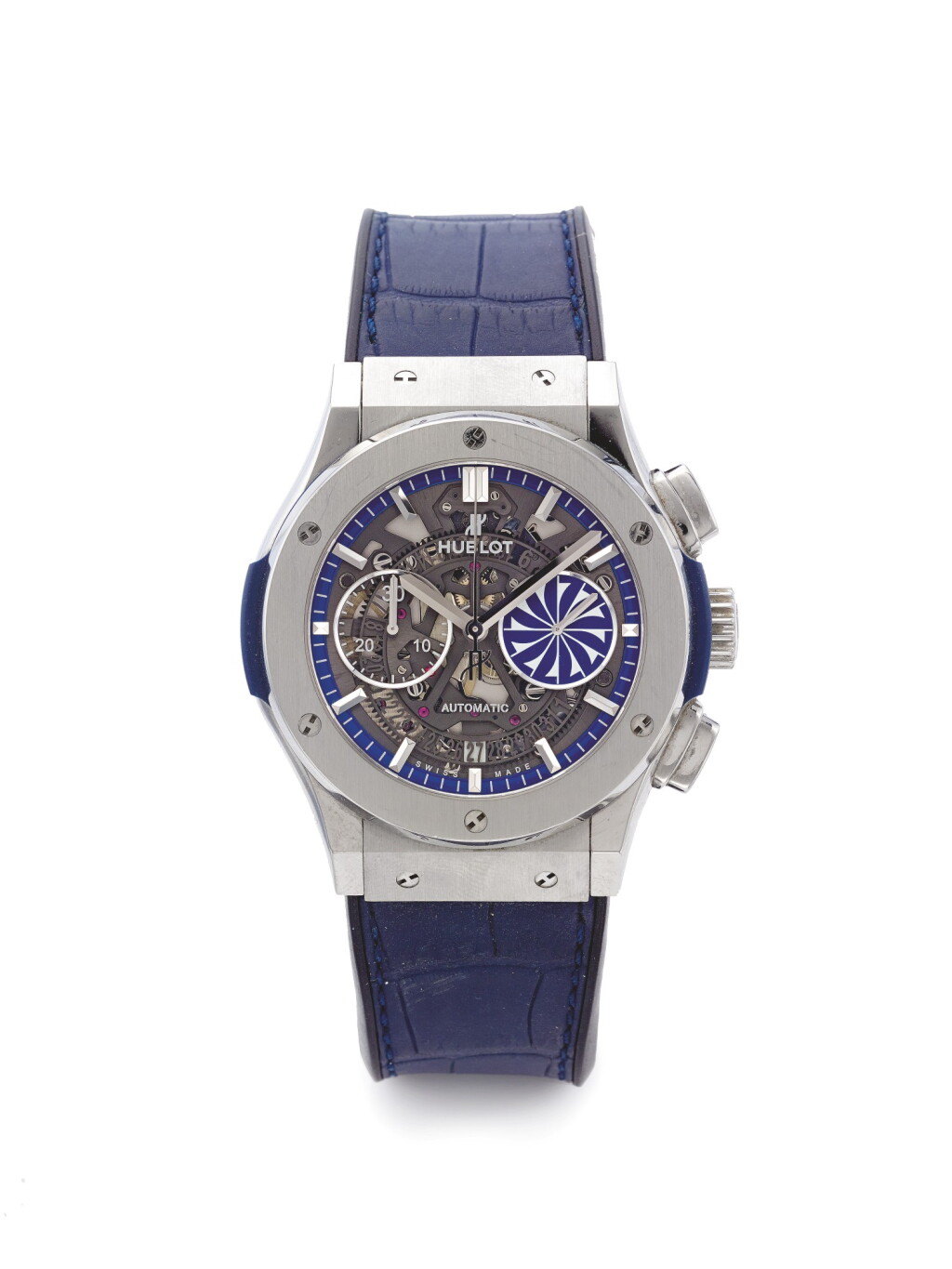 View full screen - View 1 of Lot 86. HUBLOT | CLASSIC FUSION 'MYKONOS', A LIMITED EDITION STAINLESS STEEL AUTOMATIC CHRONOGRAPH WRISTWATCH WITH DATE CIRCA 2012.
