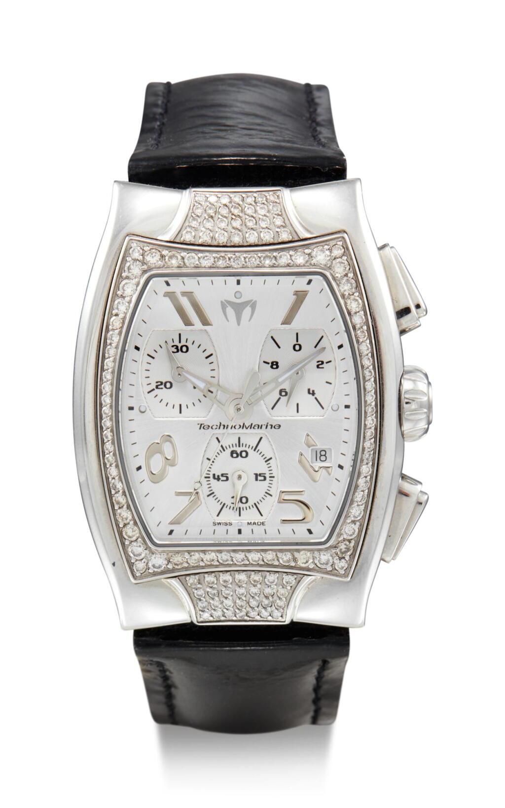 全螢幕檢視 - 查看8132TECHNOMARINE | A STAINLESS STEEL AND DIAMOND-SET CHRONOGRAPH WRISTWATCH WITH DATE, CIRCA 2010的1