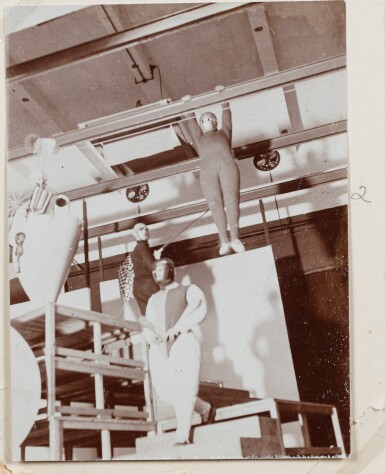 View full screen - View 1 of Lot 13. Oskar Schlemmer's pantomime ‘Treppenwitz’ from the Bauhaus stage with Andor Weininger, Oskar Schlemmer, Hermann Röseler, Werner Siedhoff, 1927.