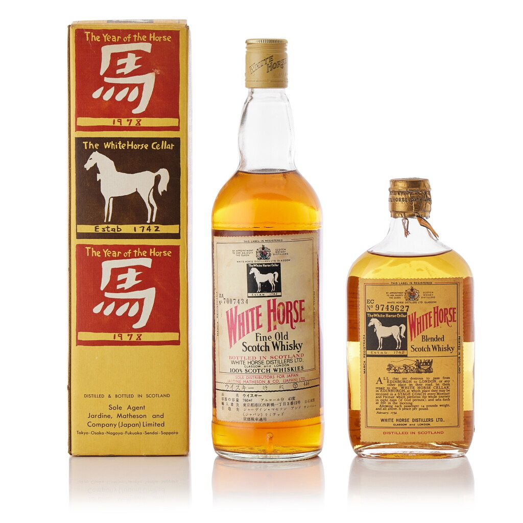 View full screen - View 1 of Lot 9315. White Horse Blended Whisky Mixed Lot NV(1 BT76, 1 BT35).