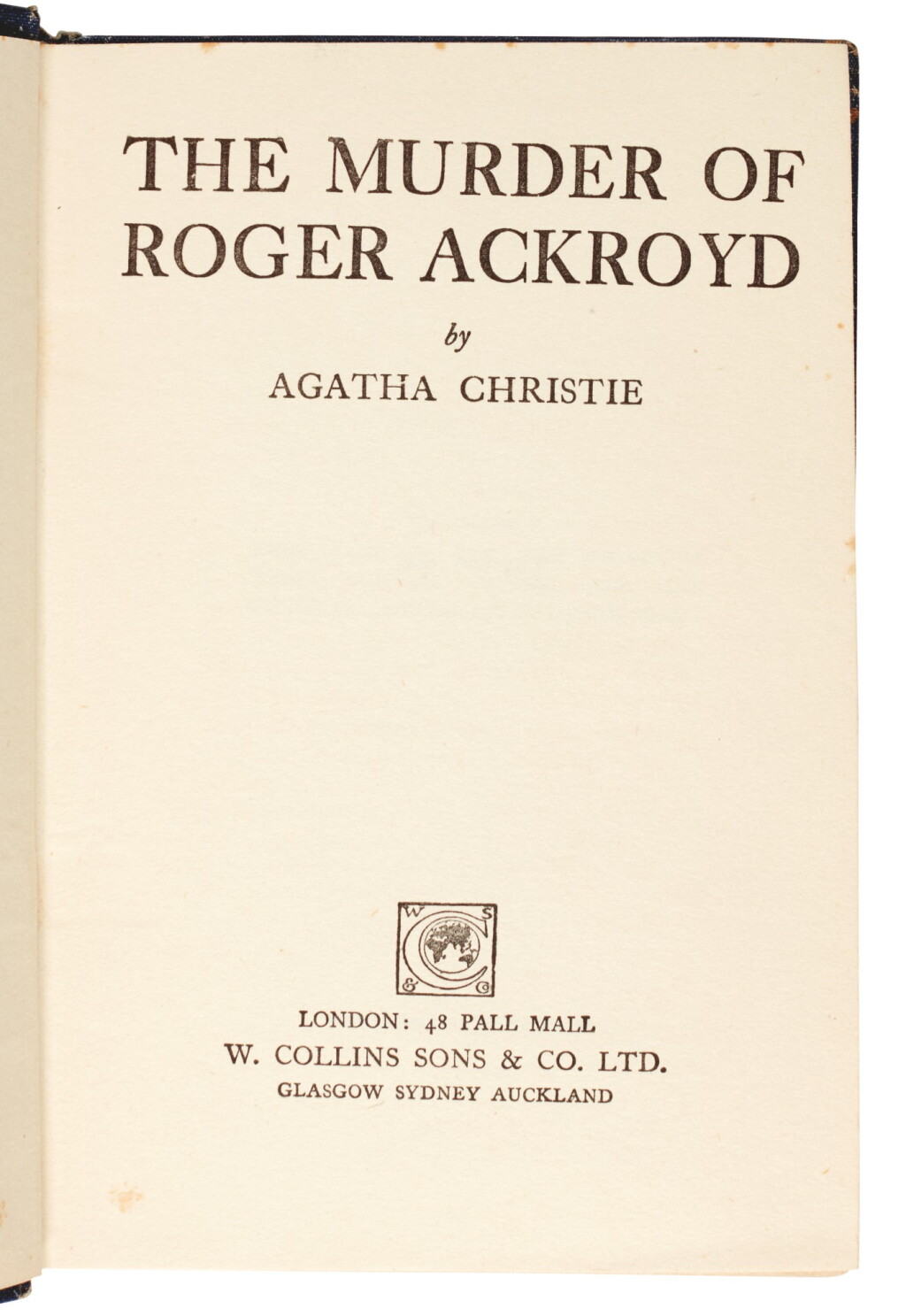 View full screen - View 1 of Lot 30. CHRISTIE | The Murder of Roger Ackroyd, 1926.