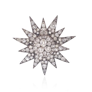View full screen - View 1 of Lot 1073. Highly important and historical diamond brooch, circa 1887.