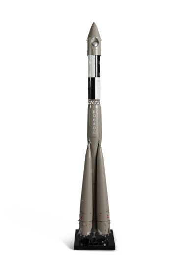 View full screen - View 1 of Lot 5. Large Russian Voshkod-1 space rocket model.