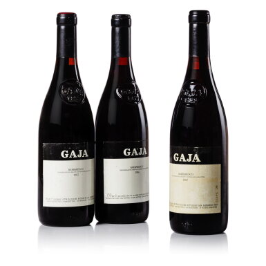 View full screen - View 1 of Lot 368. Barbaresco 1986/1987 Gaja (3 BT).