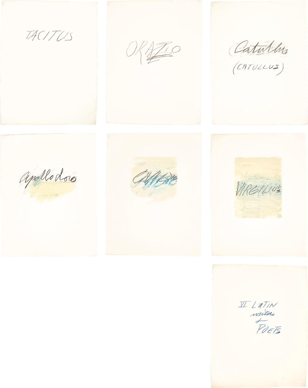 View full screen - View 1 of Lot 240. CY TWOMBLY | SIX LATIN WRITERS AND POETS (B. 60-66).