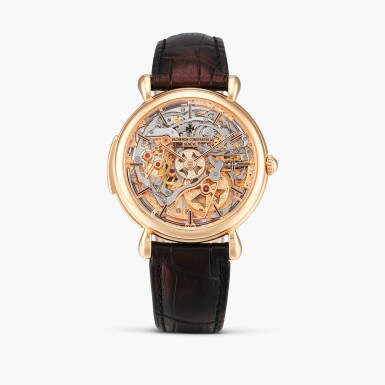 View full screen - View 1 of Lot 2280. Patrimony, Reference 30030/000R | A pink gold skeletonised minute repeating wristwatch, Circa 1999.