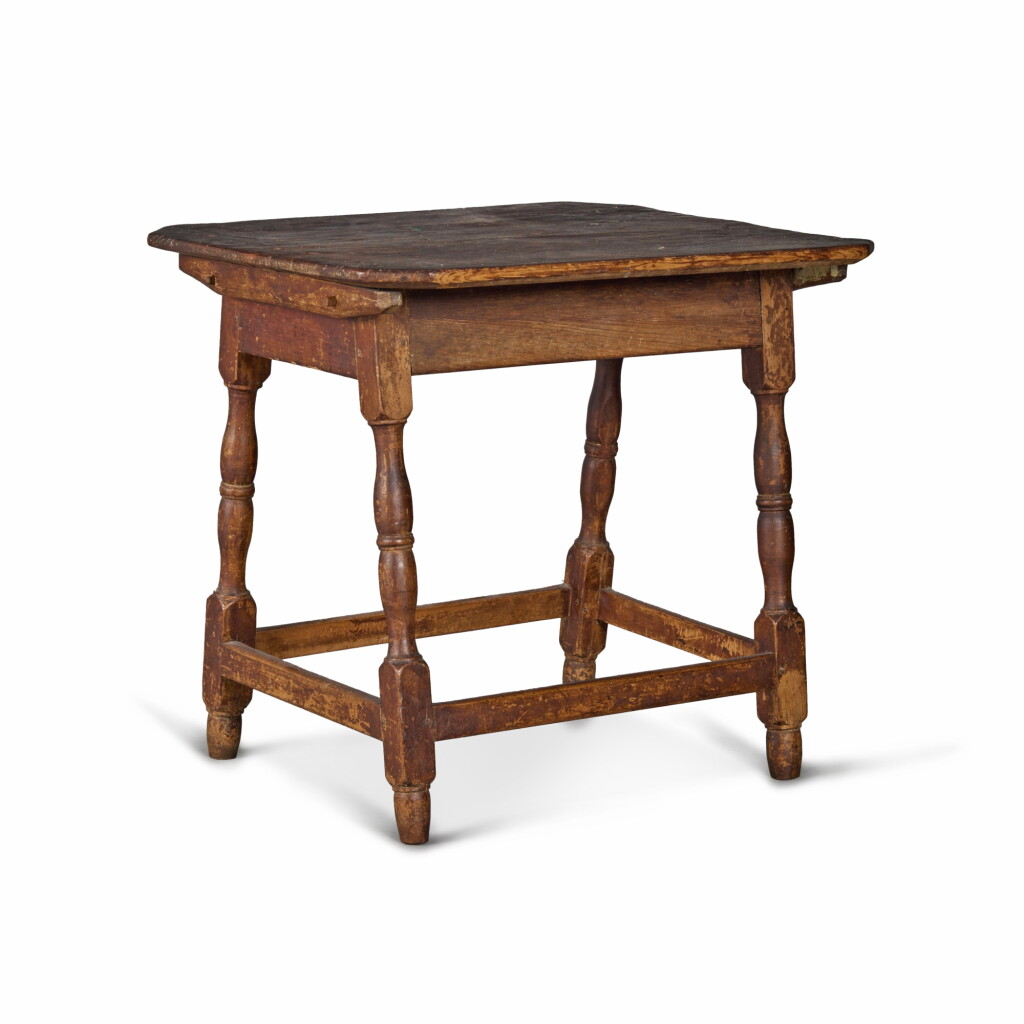 View full screen - View 1 of Lot 17. William and Mary Ochre-Painted Maple and Pine Tavern Table, Southeastern Pennsylvania, Circa 1735.