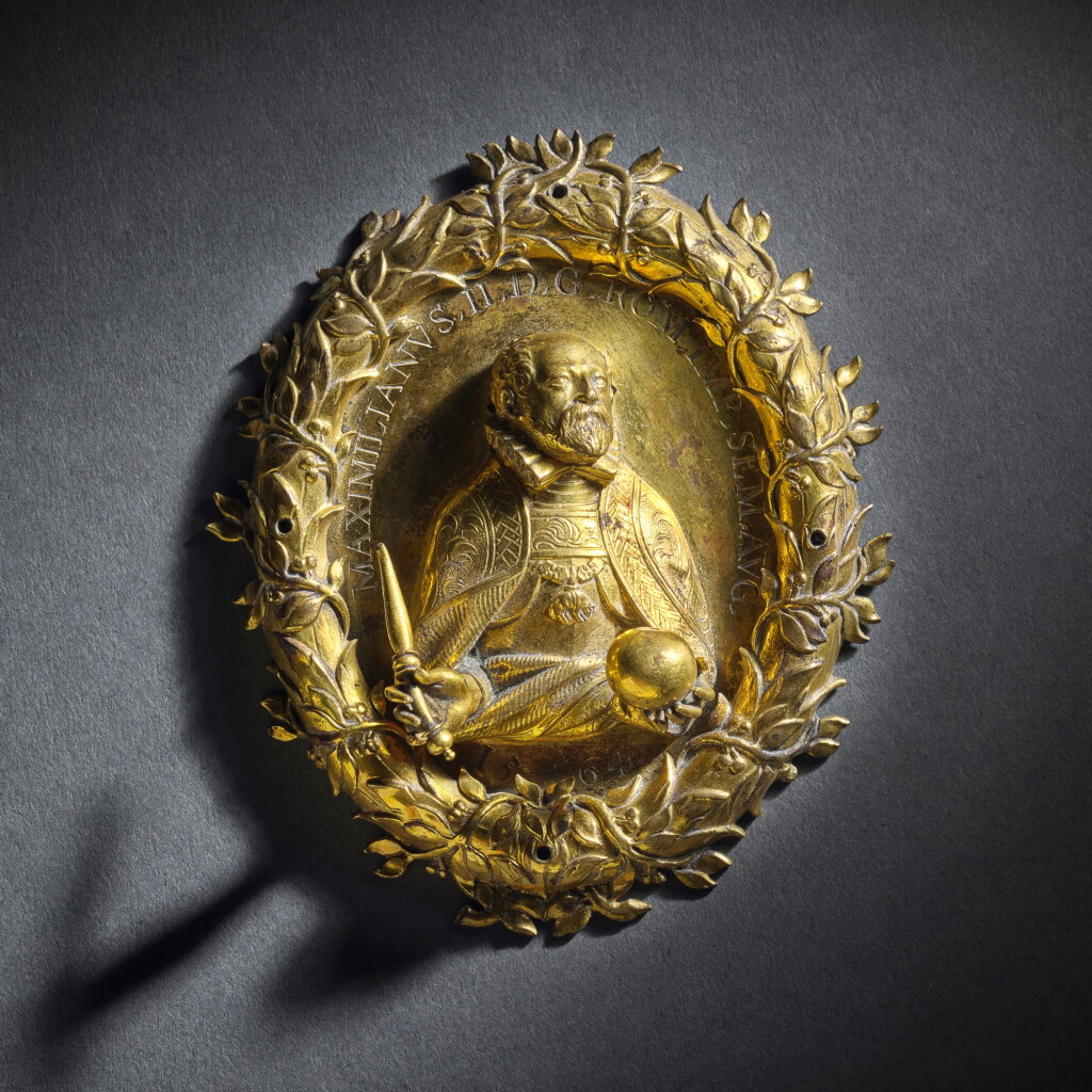 View full screen - View 1 of Lot 50. Southern German or Austrian, Vienna, mid-17th century | Oval plaque with a portrait of Maximilian II, Holy Roman Emperor.